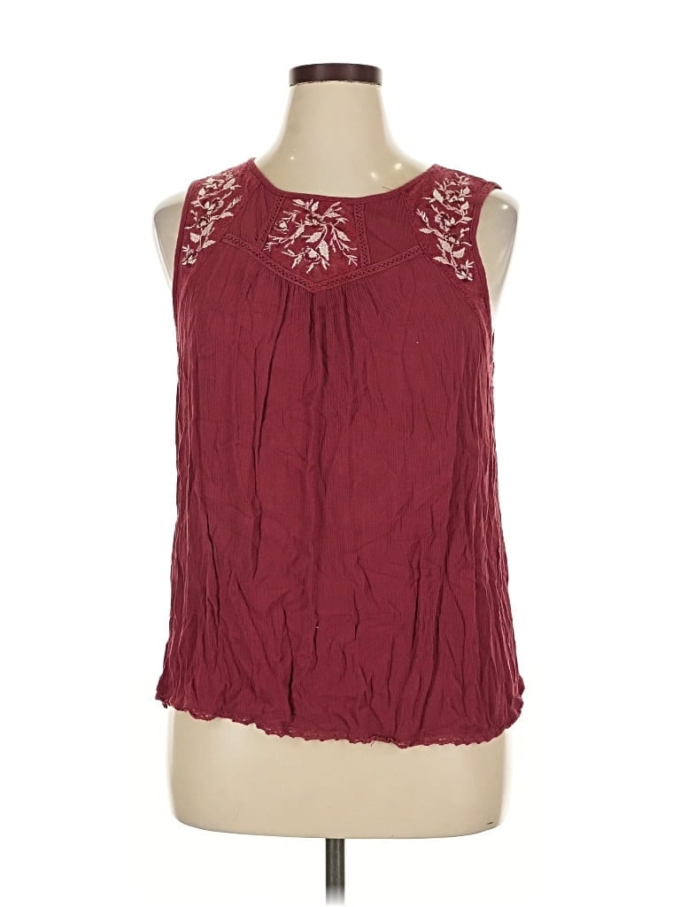 Pre-owned Mason & Belle Sleeveless Blouse In Burgundy