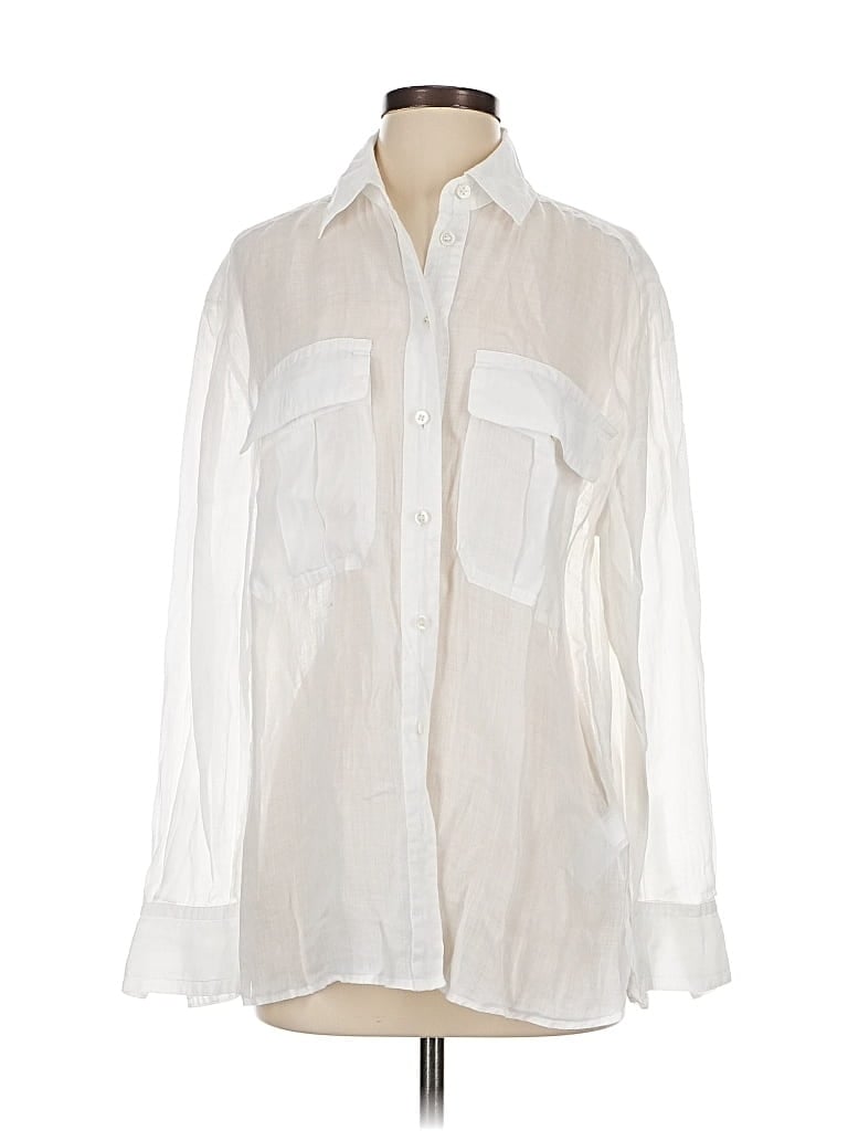 Pre-owned Banana Republic Long Sleeve Button Down Shirt In White