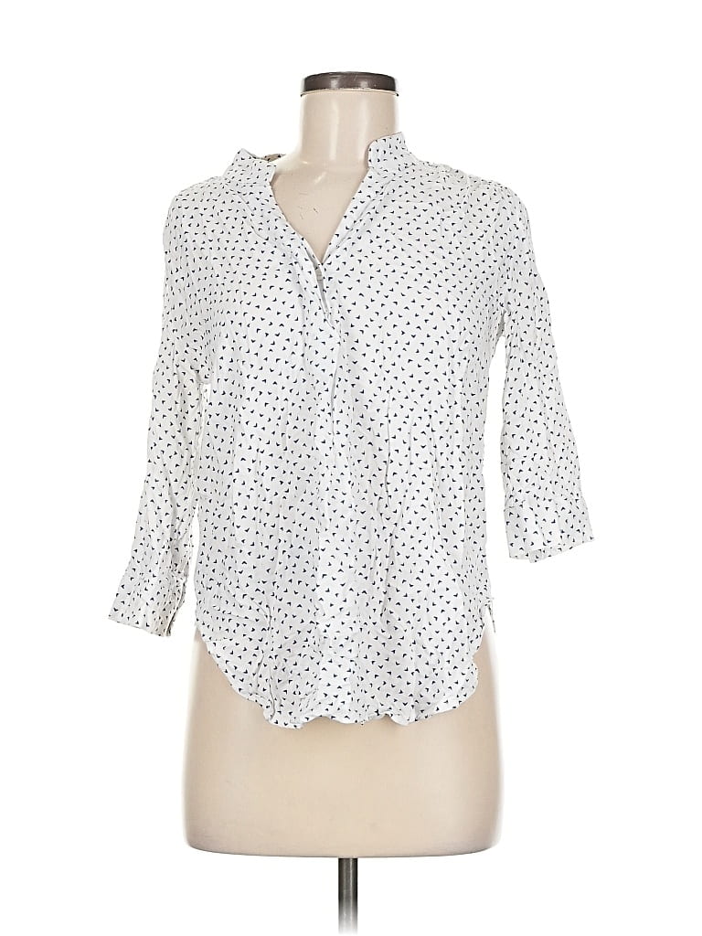 Pre-owned Antilia Femme 3/4 Sleeve T-shirt In White