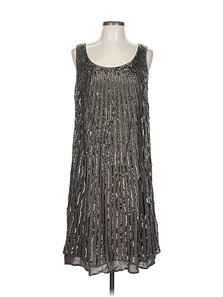 Pre-owned St. John Couture Cocktail Dress In Silver