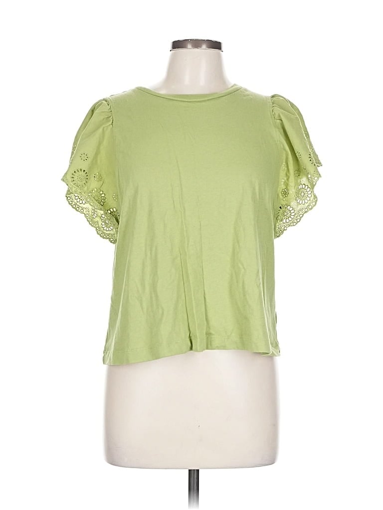 Pre-owned Old Navy Short Sleeve Top Green Keyhole Neckline Tops