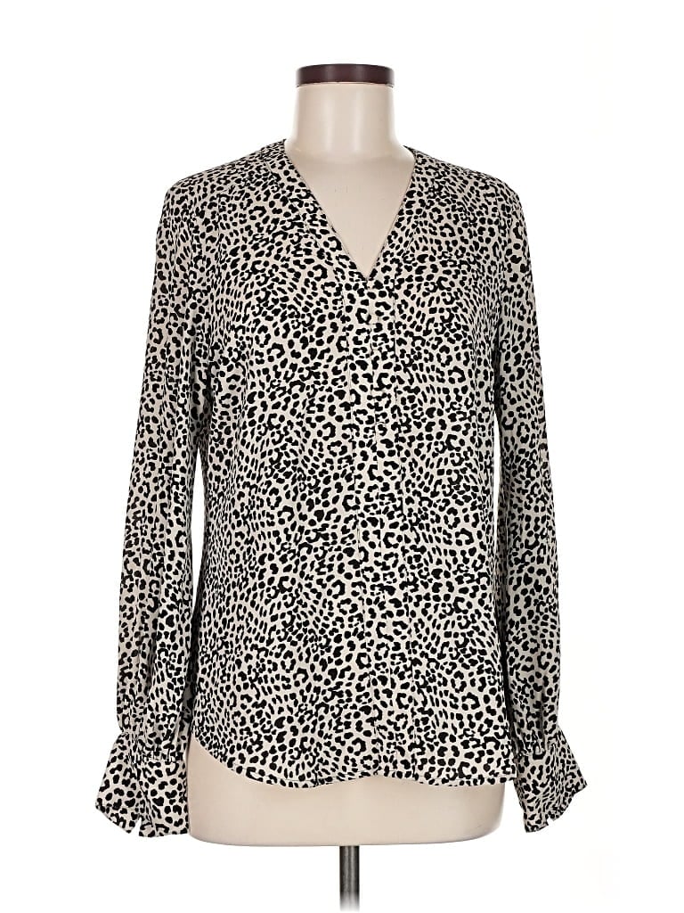 Pre-owned Express Long Sleeve Blouse In White