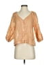 Every 100% Ramie Orange 3/4 Sleeve Blouse Size XS - photo 1