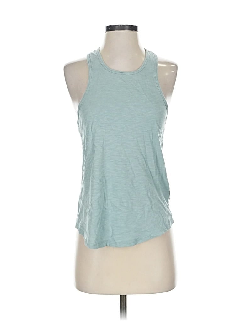 Pre-owned Mwl By Madewell Tank Top Teal Halter Neckline Tops In Blue