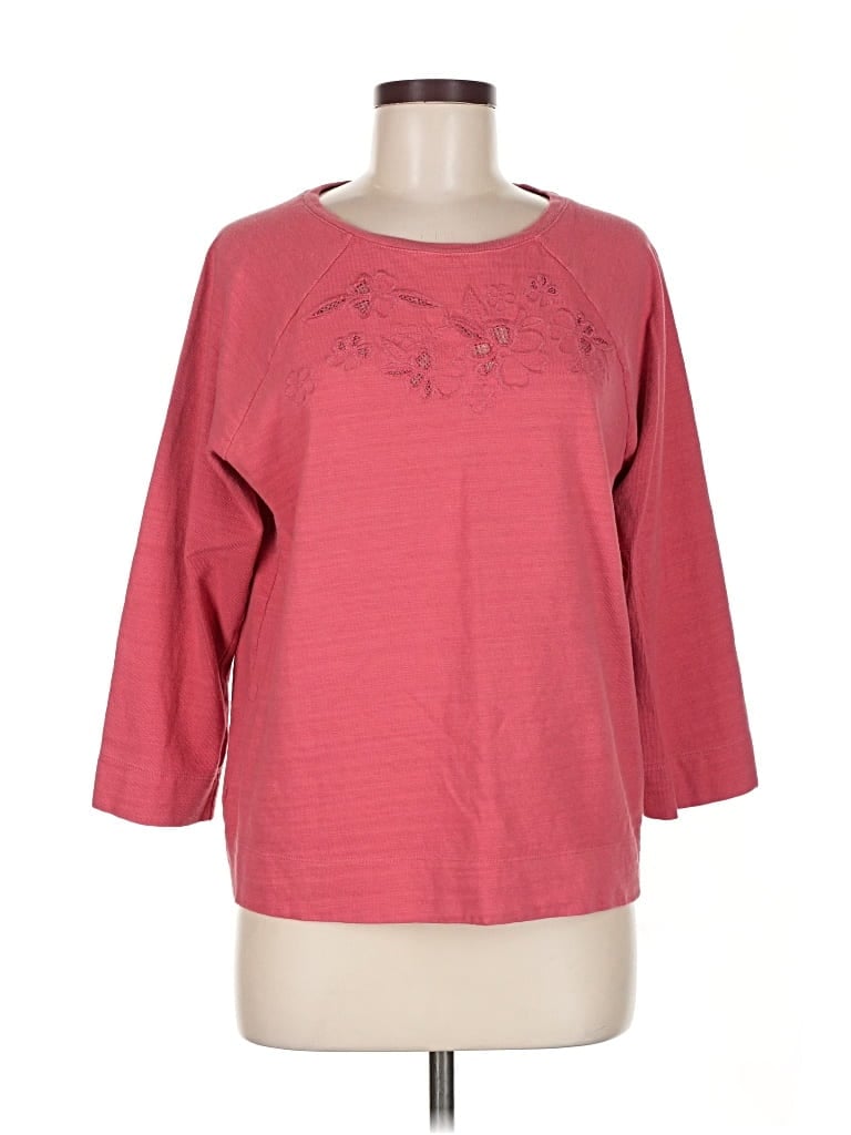 Pre-owned Ann Taylor Loft 3/4 Sleeve T-shirt In Red
