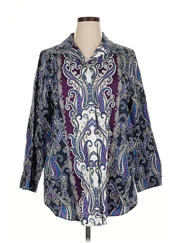 Click to view more detailed imagery on our partner's website Pre-owned Chico's 3/4 Sleeve Blouse In Purple