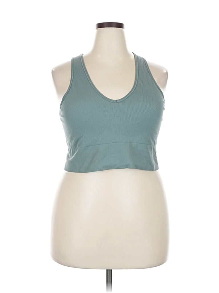 Pre-owned Unbranded Tank Top Teal Halter Neckline Tops In Blue