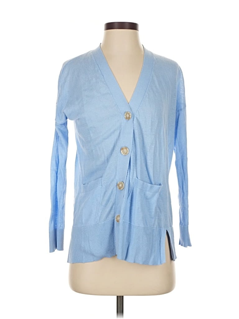 Pre-owned Ann Taylor Loft Cardigan Sweater In Blue