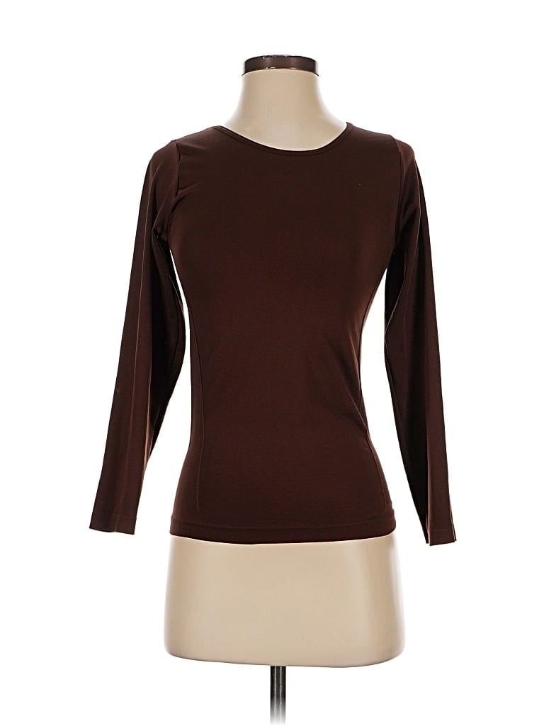 Pre-owned Assorted Brands 3/4 Sleeve T-shirt In Brown