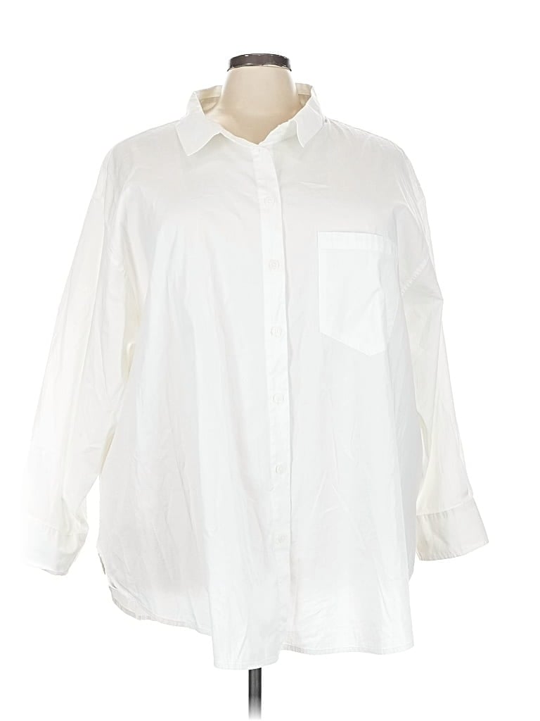 AVA & VIV Pre-owned 3/4 Sleeve Button Down Shirt In White