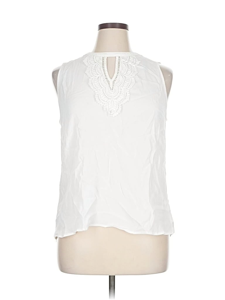 Pre-owned Daniel Rainn Sleeveless Blouse In White