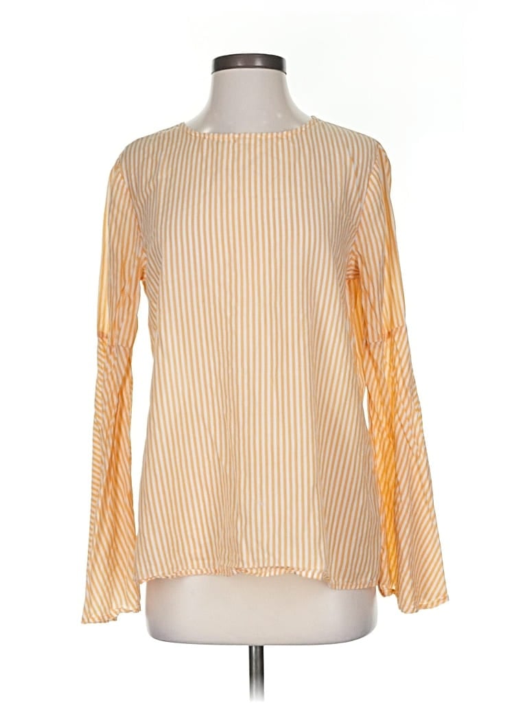 Pre-owned United Colors Of Benetton Long Sleeve Blouse In Orange