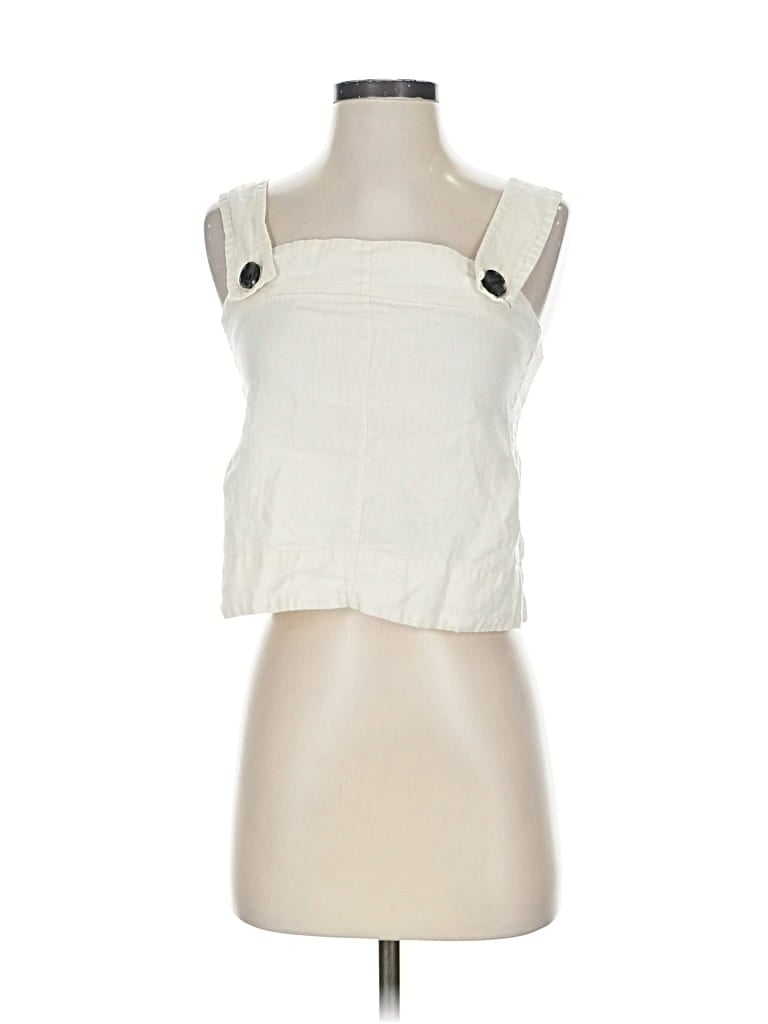 Pre-owned Everlane Tank Top Ivory Strapless Neckline Tops In White