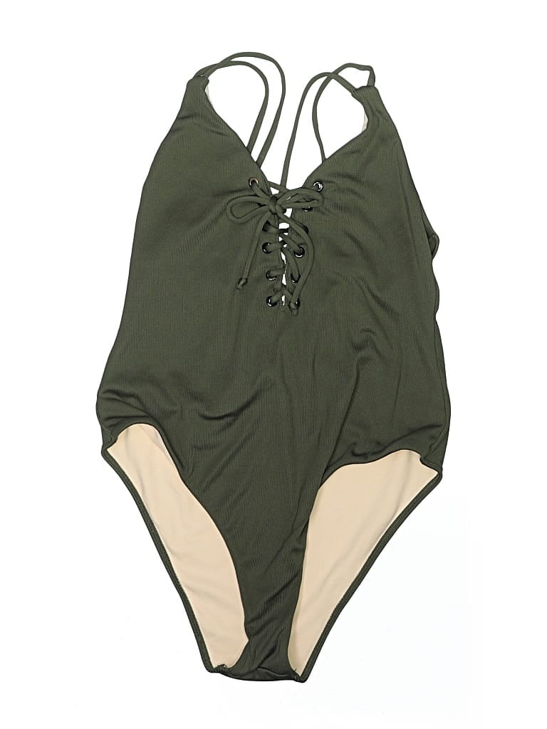UNBRANDED Pre-owned One Piece Swimsuit In Green