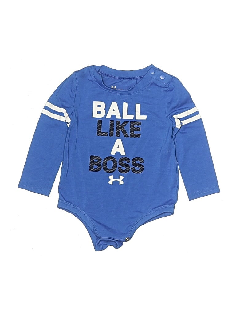 Pre-owned Under Armour Babies' Long Sleeve Onesie In Blue
