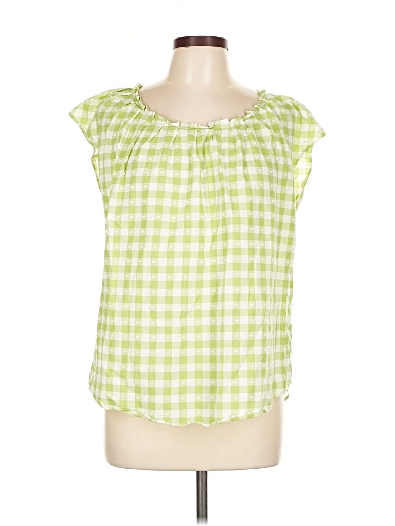 Pre-owned Lc Lauren Conrad Short Sleeve Blouse In Green