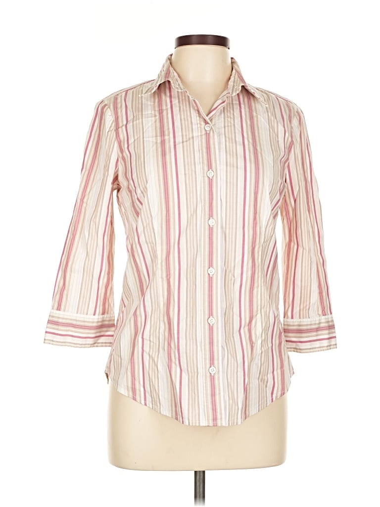 Pre-owned Gap 3/4 Sleeve Button Down Shirt In White