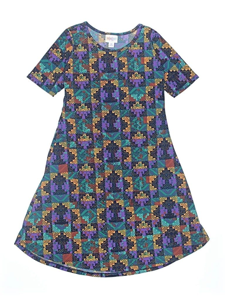 Pre-owned Lularoe Kids' Dress In Blue