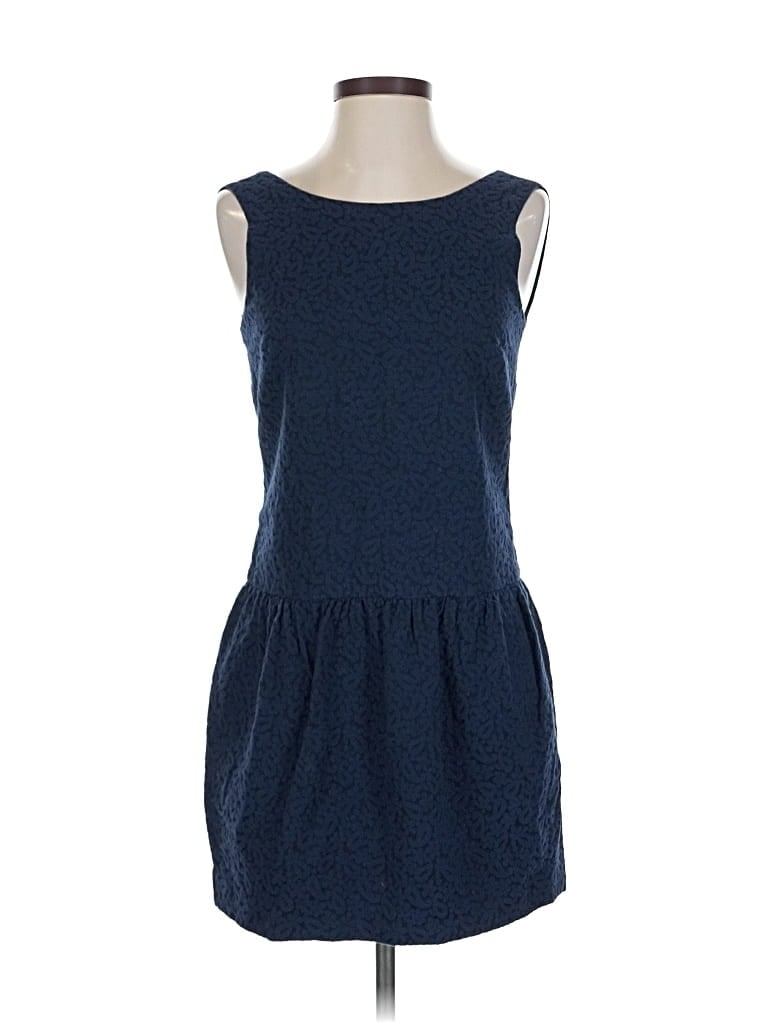Club Monaco Casual Dress - DropWaist: Blue Tweed Pattern Dresses - Used - Size 2