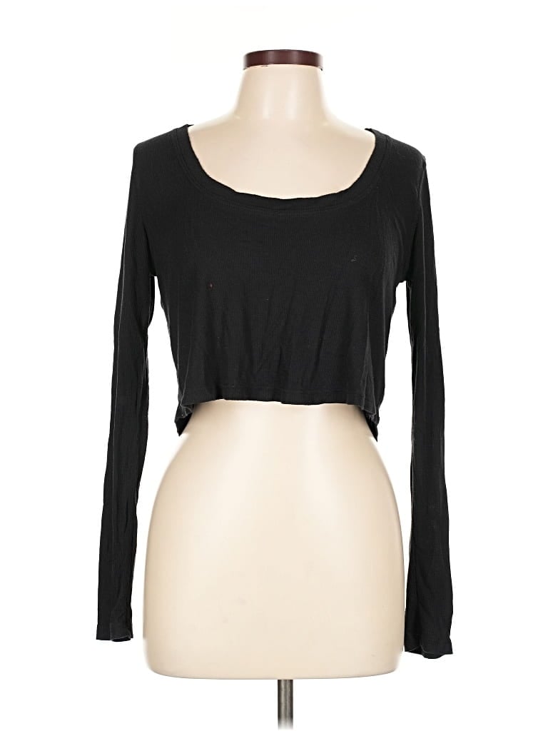 LULUS Pre-owned Long Sleeve T-shirt In Black