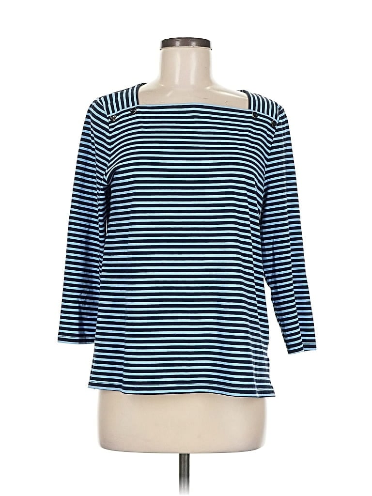 Pre-owned Talbots 3/4 Sleeve T-shirt In Blue