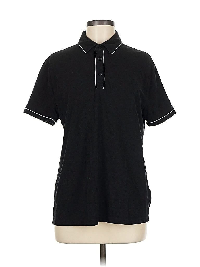 Pre-owned Express Short Sleeve Top Black Collared Neckline Tops