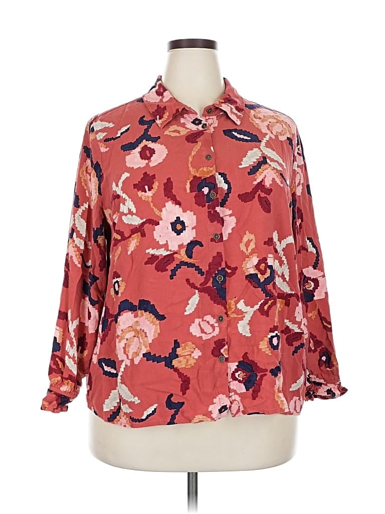 Pre-owned D&co. 3/4 Sleeve Blouse In Red