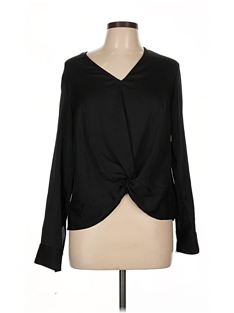 Pre-owned Express Long Sleeve Blouse In Black