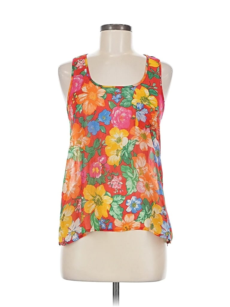 Pre-owned Farm Rio Sleeveless Blouse In Red