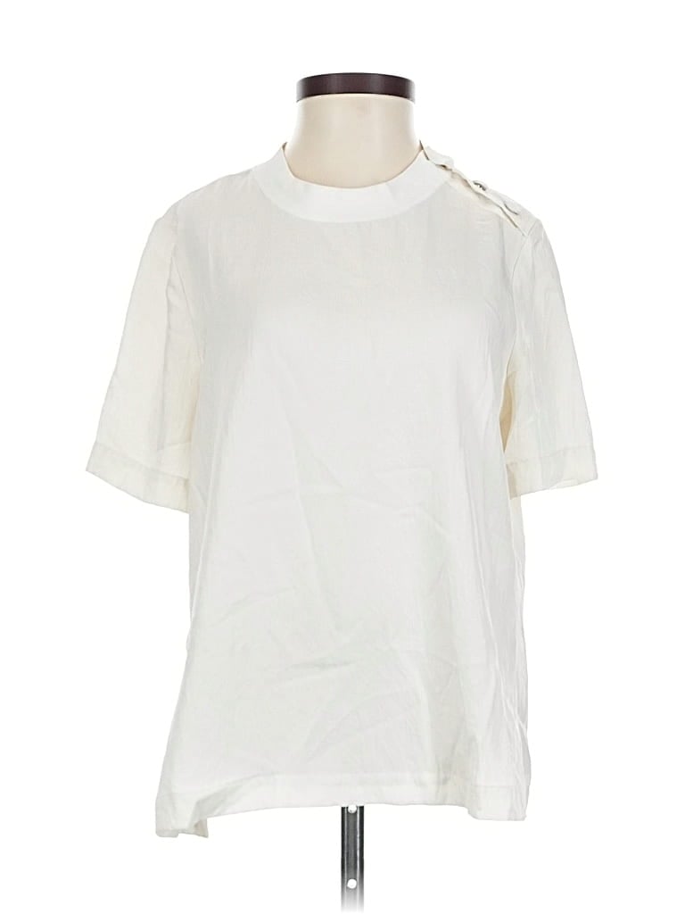 RAG & BONE Pre-owned Short Sleeve Top Ivory Crew Neck Tops In White