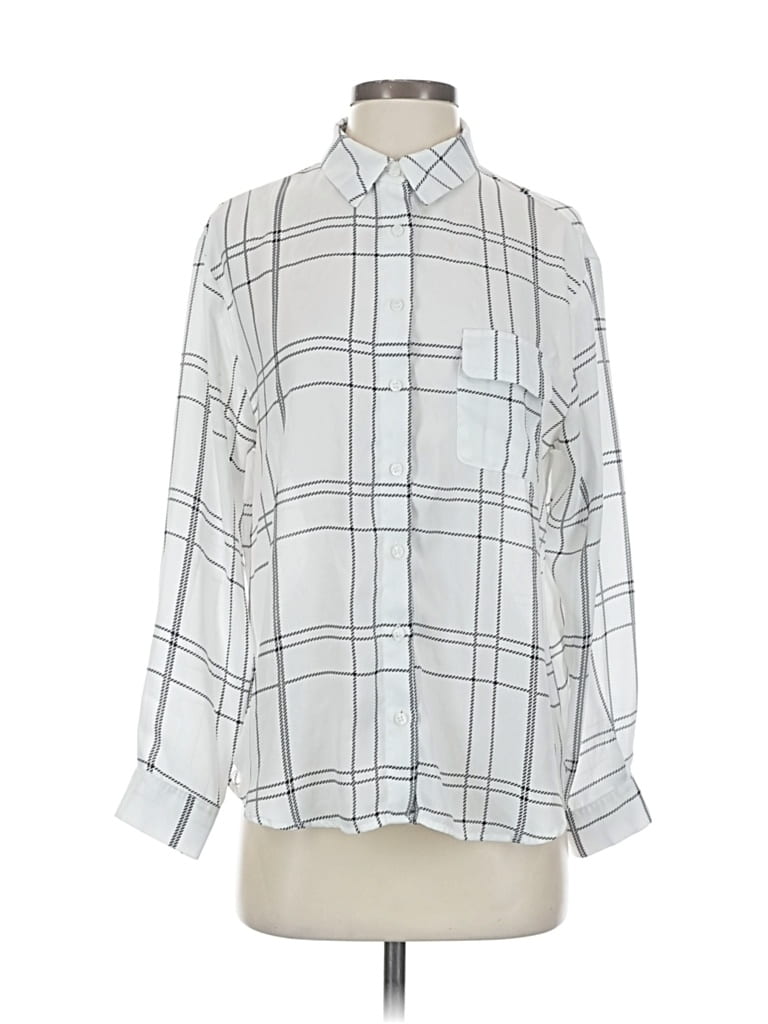 Pre-owned Pleione Long Sleeve Blouse In Silver