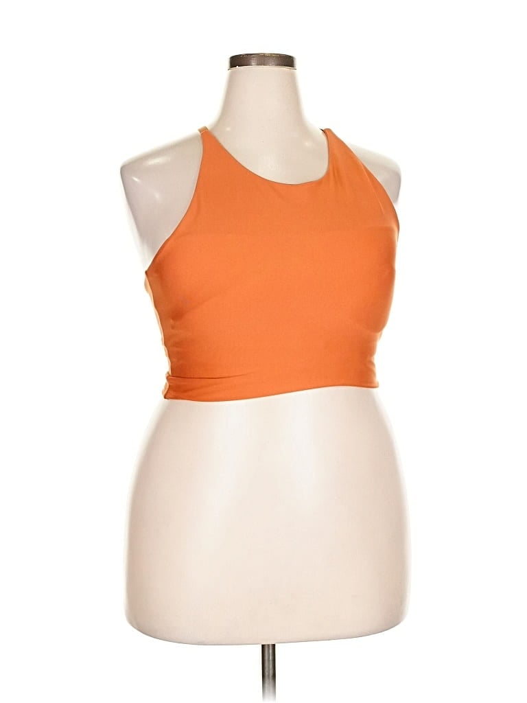 Click to view more detailed imagery on our partner's website Pre-owned Calvin Klein Performance Tank Top Orange Halter Neckline Tops