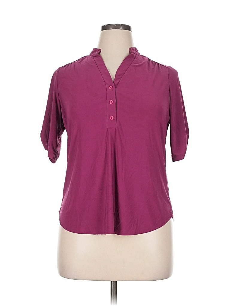 Pre-owned Perseption Concept Short Sleeve Polo Shirt In Burgundy