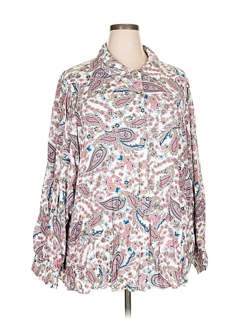 Pre-owned Cato Long Sleeve Blouse In Pink