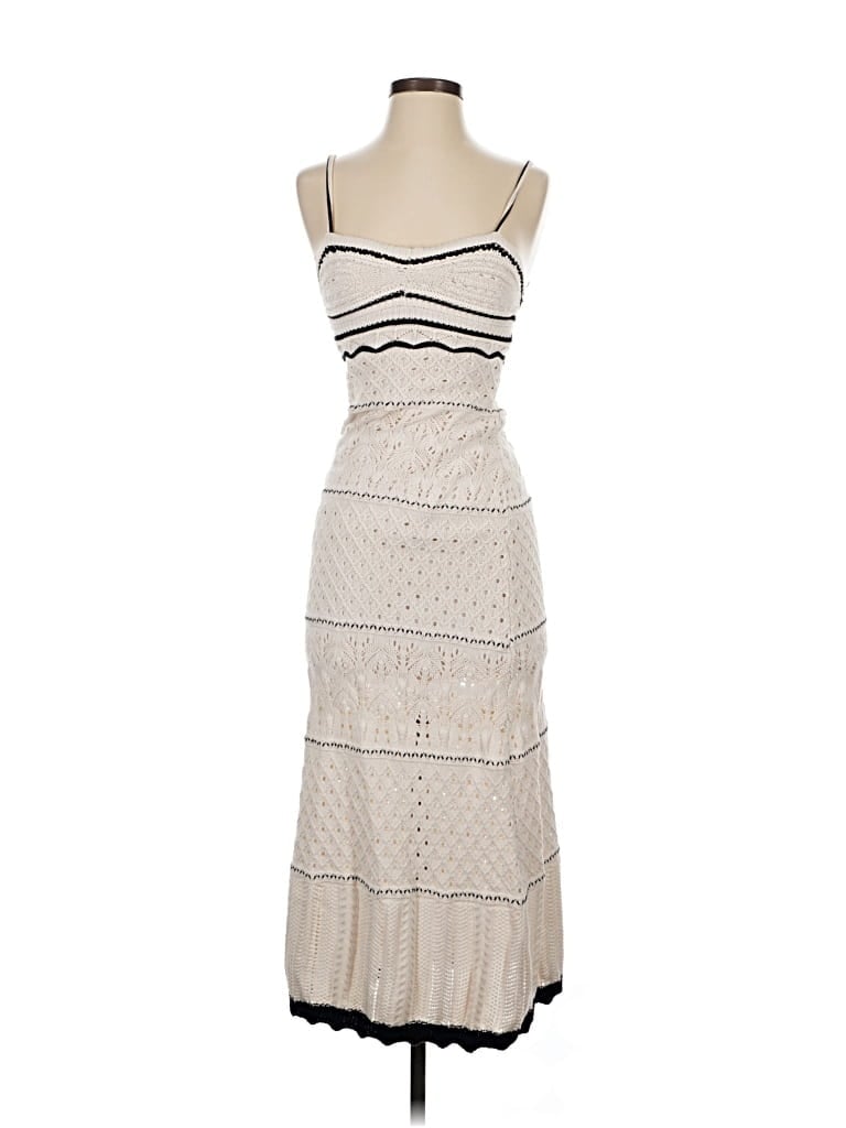 Pre-owned Olive & Oak Cocktail Dress In White
