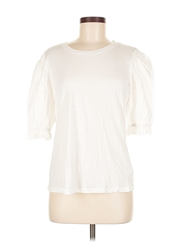 Pre-owned Rails 3/4 Sleeve Top Ivory Crew Neck Tops In White