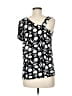 Cooper & Ella Print Black Short Sleeve Top Size M - photo 2