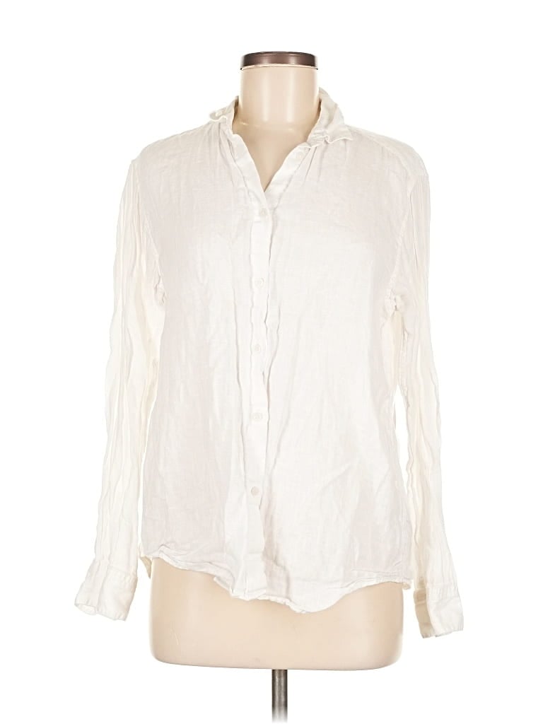 Pre-owned Uniqlo Long Sleeve Button Down Shirt In White