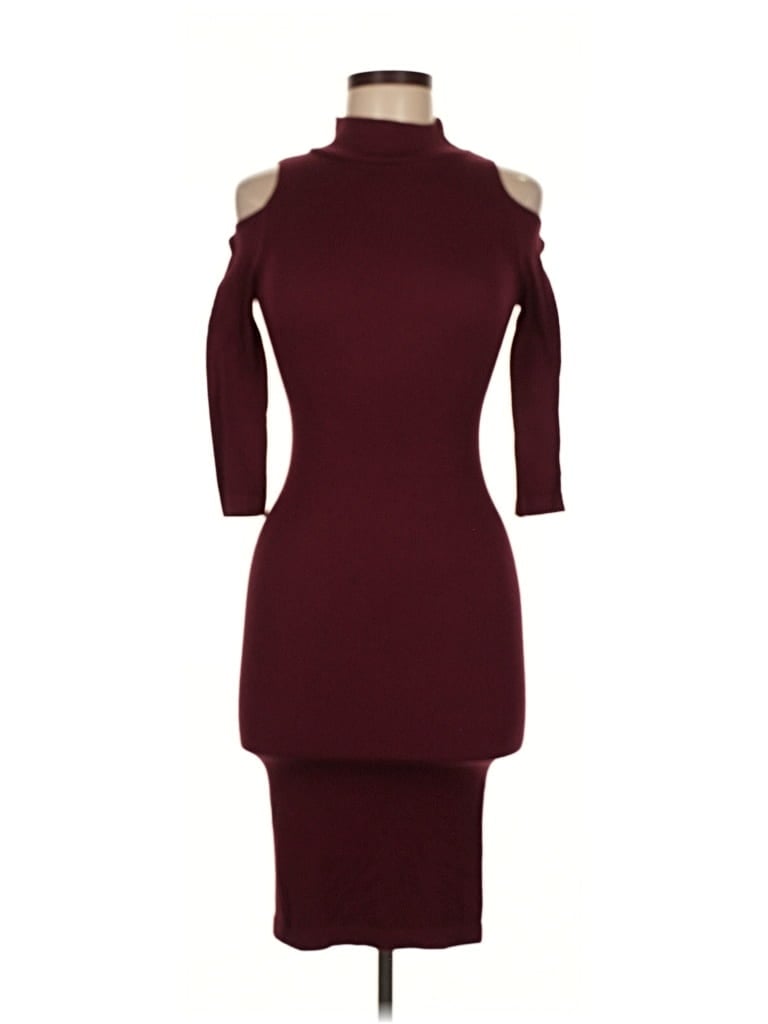 Pre-owned Bebe Cocktail Dress In Burgundy