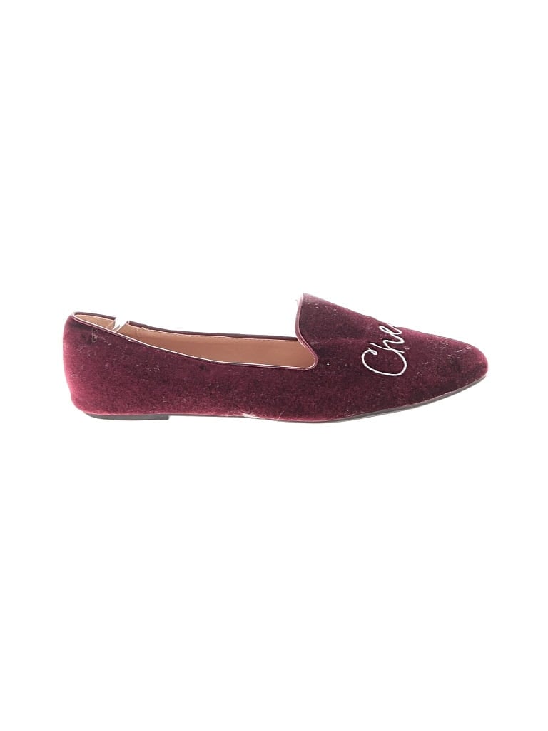 Pre-owned Wonder Flats In Burgundy