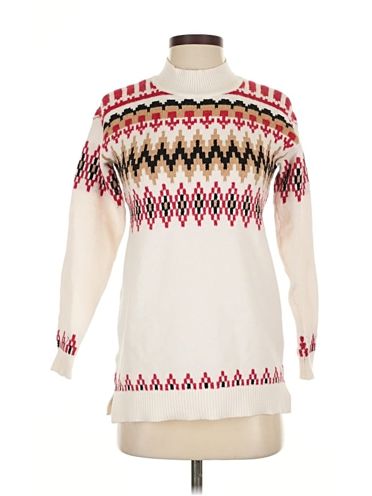 Pre-owned Ann Taylor Loft Pullover Sweater In White