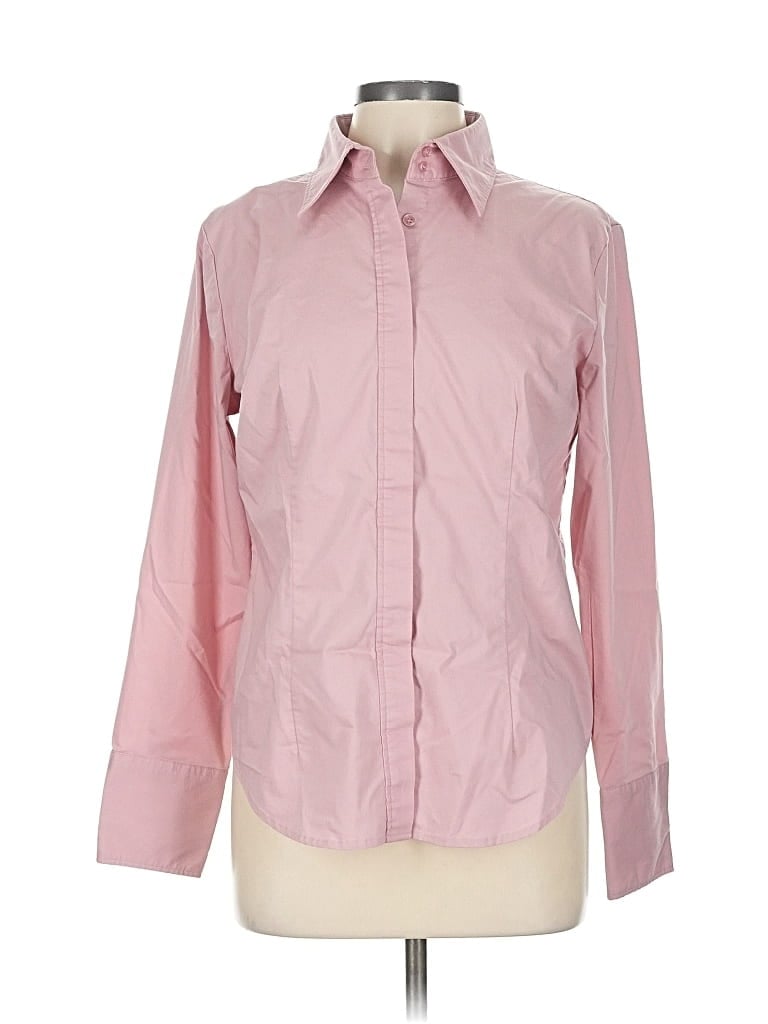 Click to view more detailed imagery on our partner's website Pre-owned New York And Company Long Sleeve Button Down Shirt In Pink