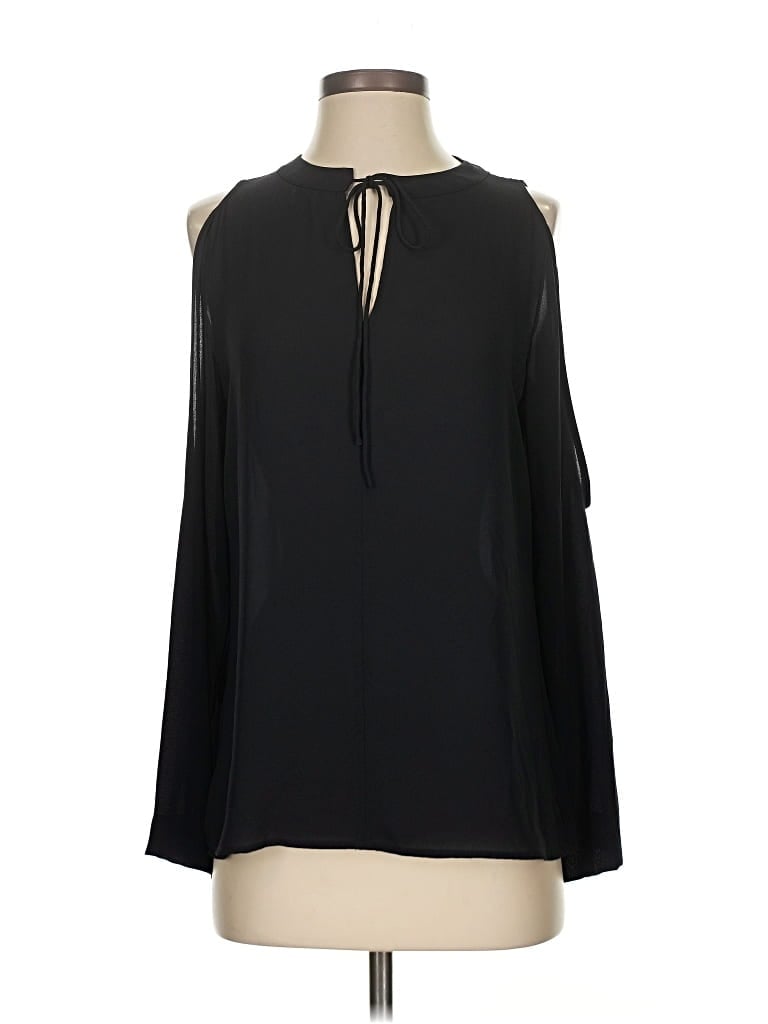 Pre-owned Ann Taylor Loft Long Sleeve Blouse In Black