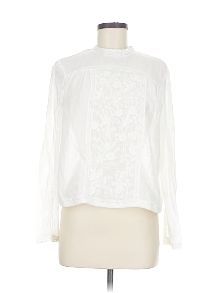 Pre-owned Trafaluc By Zara Long Sleeve Blouse In White