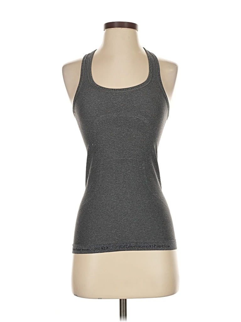 Pre-owned Lululemon Athletica Tank Top Gray Halter Neckline Tops