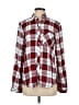 Korye 100% Rayon Plaid Red Long Sleeve Button-Down Shirt Size S - photo 1