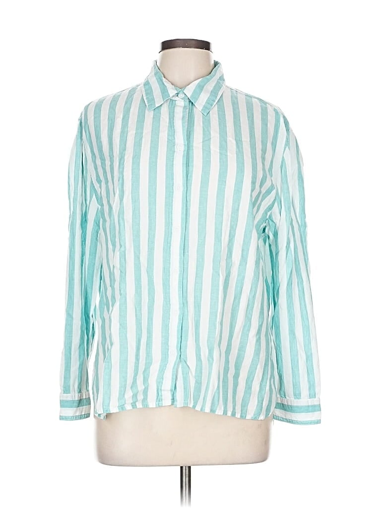 LOLA RIVER Pre-owned Long Sleeve Button Down Shirt In Blue