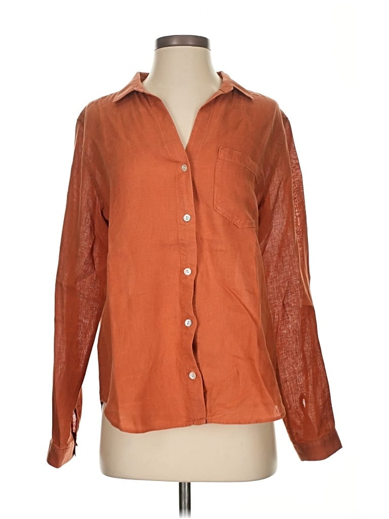 Pre-owned Cloth & Stone Long Sleeve Blouse In Orange