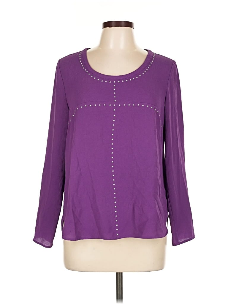 Pre-owned Michael Michael Kors Long Sleeve Blouse In Purple