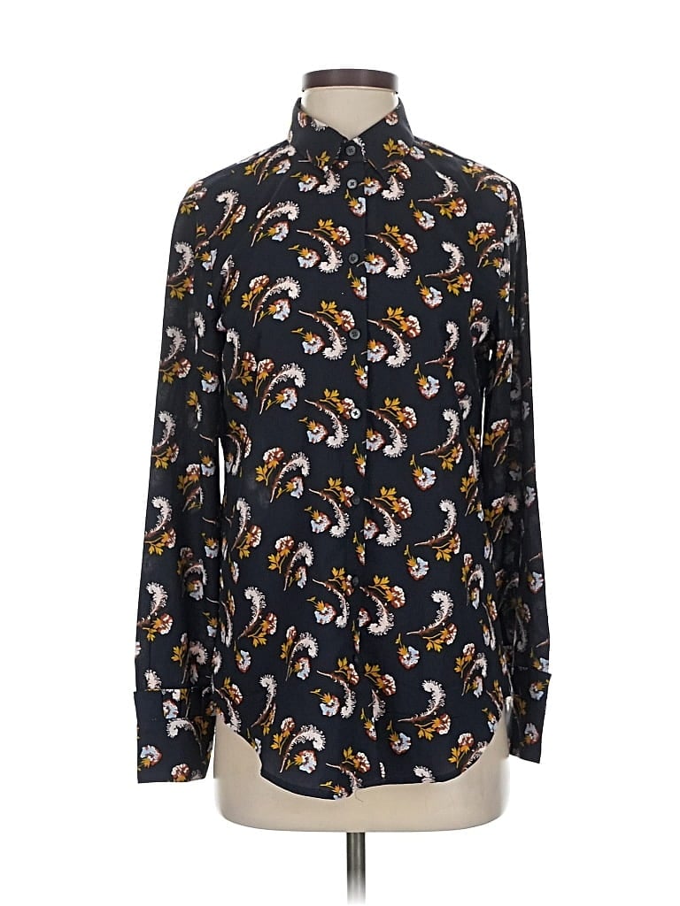 Pre-owned Banana Republic Long Sleeve Blouse In Black